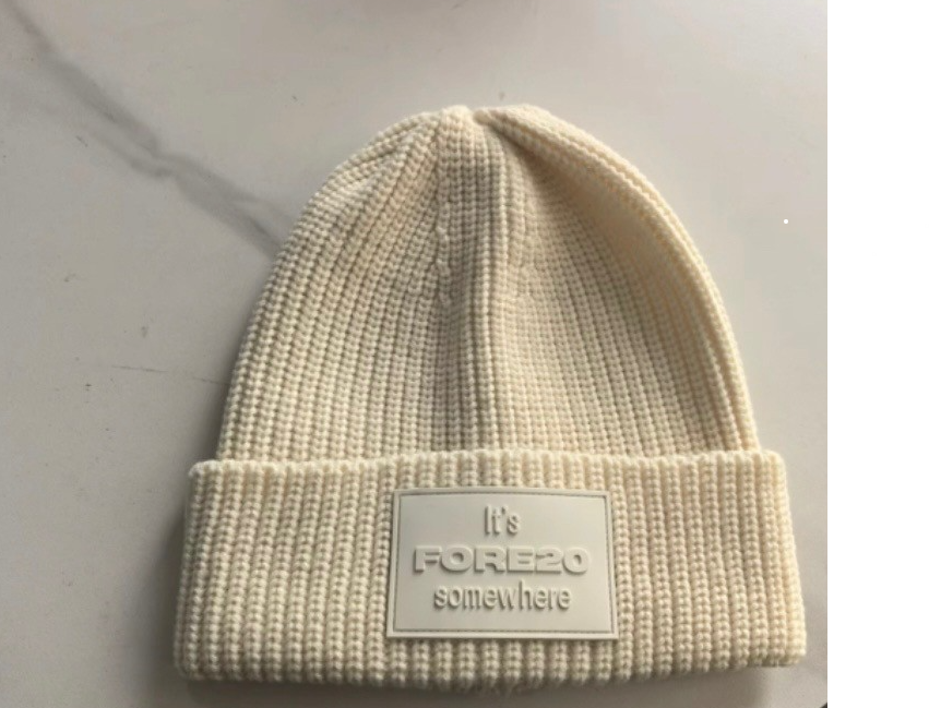 It's FORE20 Somewhere Winter White Beanie