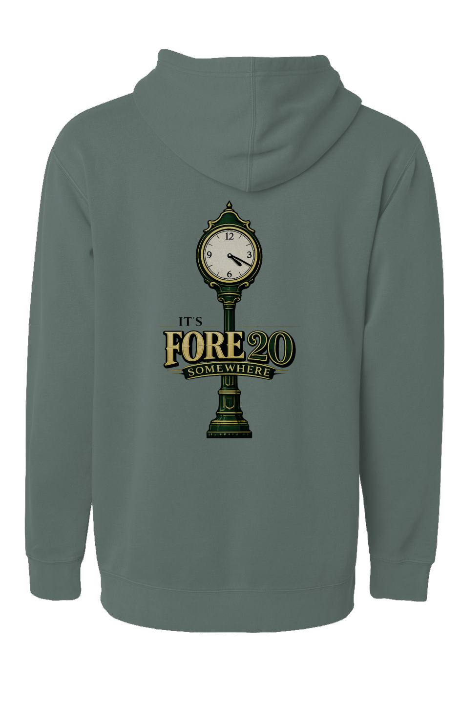 Pigment Dyed Hoodie Iconic Clock