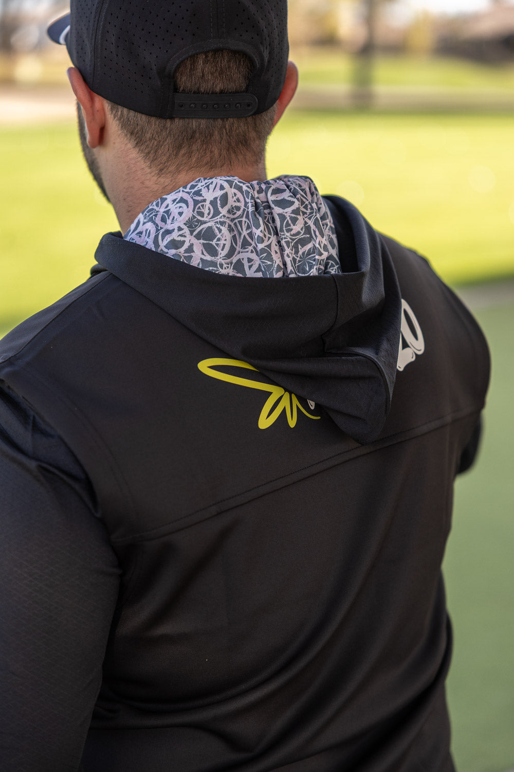 Men Black Peace & Love Hoodie Fore20 Golf Apparel