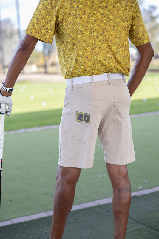Sandstone Classic Shorts - Khaki Pullon Shorts Fore20 Golf Apparel
